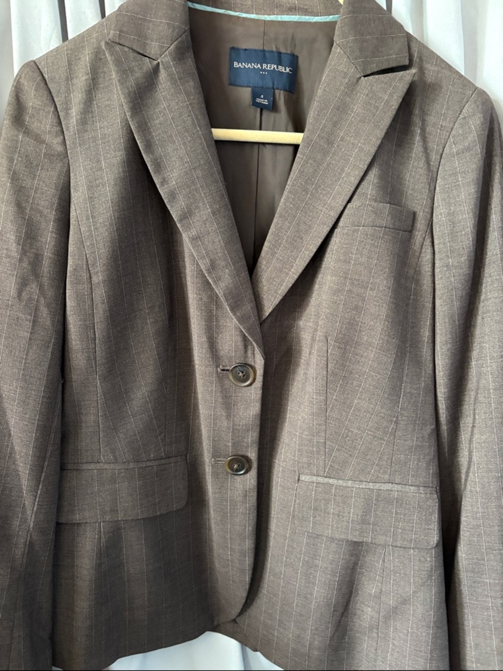Banana Republic Chocolate Brown Pinstripe Women's Blazer